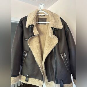 Zara coat, size medium, colour dark brown